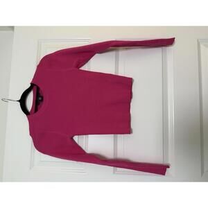 Sincerely Jules Hot Pink Ribbed Knit Sweater Women’s Size M Fitted Crewneck